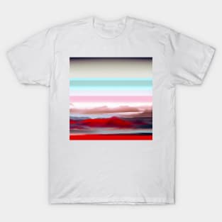 Stylized Strata with Red Mountains T-Shirt